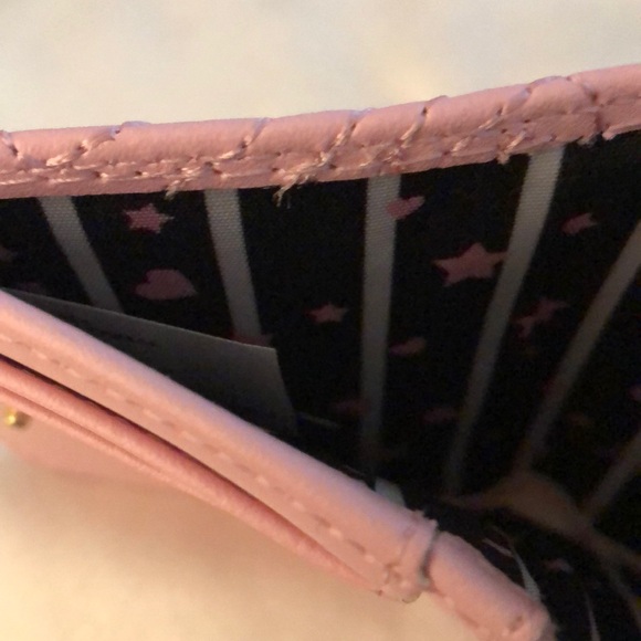 Betsey Johnson Luv Betsey Snap Card Wallet Blush Tonal Stitched Rose Pattern NWT - Picture 14 of 16